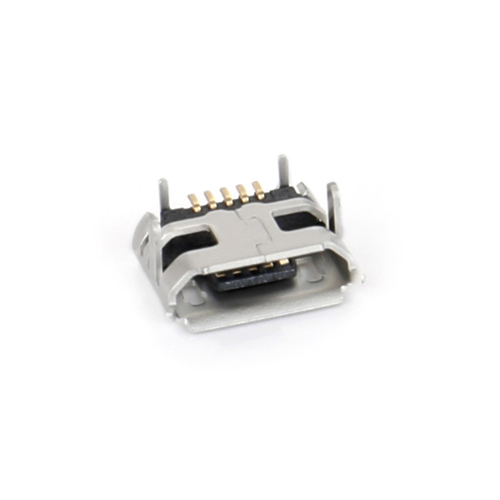 04BO-1804-0   Micro USB 5F SMT B型四腳插板牛角型7.2-4.85腳長(zhǎng)1.20短針無(wú)柱有卷邊