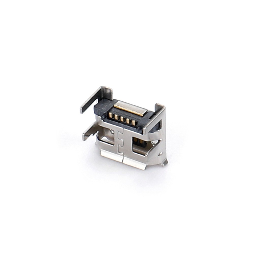 04BO-1805   Micro USB 5F SMT B型四腳插板7.1.5腳長1.1短針有柱有卷邊