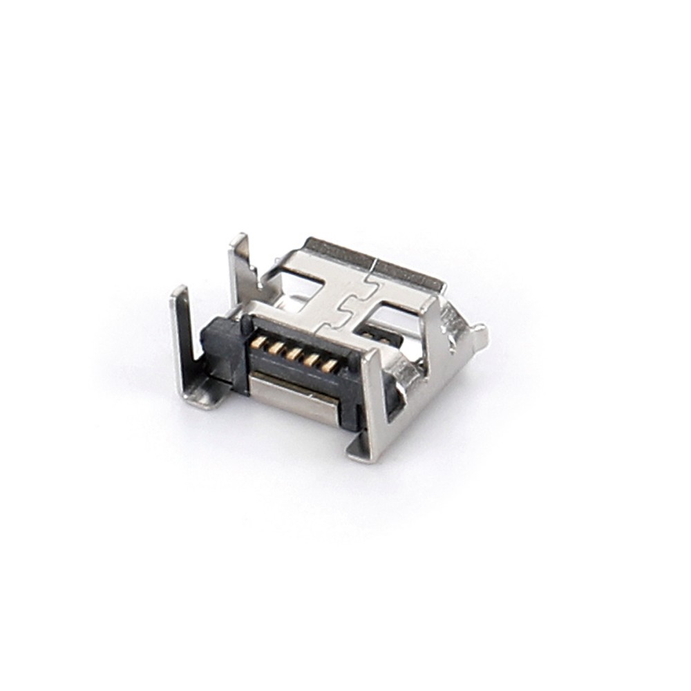 04BO-1805   Micro USB 5F SMT B型四腳插板7.1.5腳長1.1短針有柱有卷邊