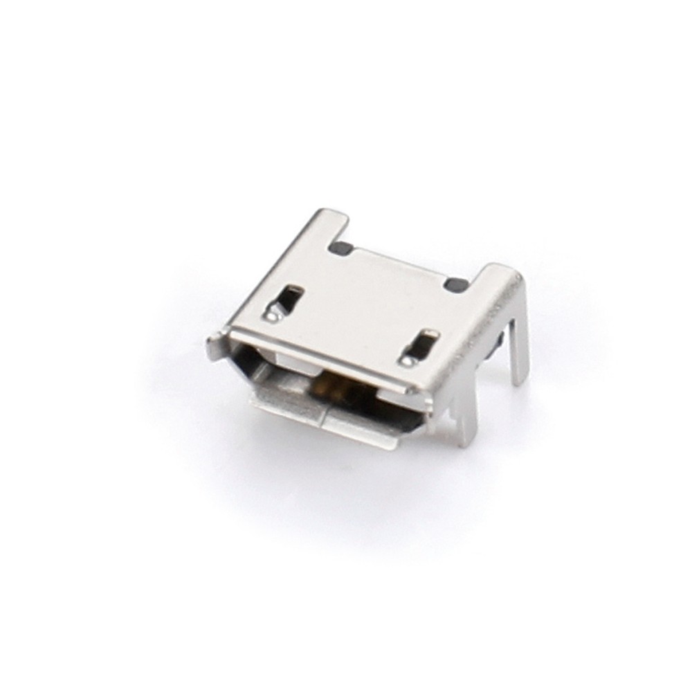 04BO-1805   Micro USB 5F SMT B型四腳插板7.1.5腳長1.1短針有柱有卷邊