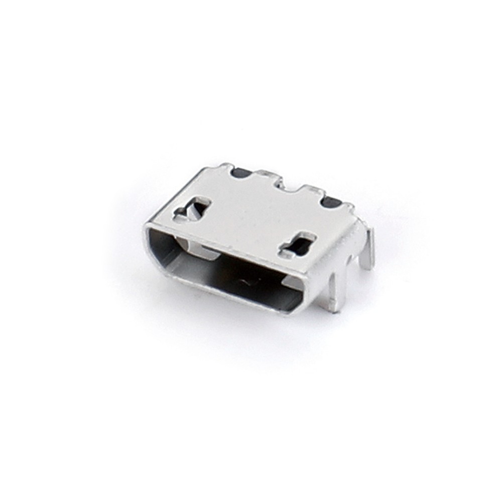 04BO-1828-N   Micro USB 5F SMT B型牛角四腳全插7.2-6.6長(zhǎng)針有柱無卷邊新模