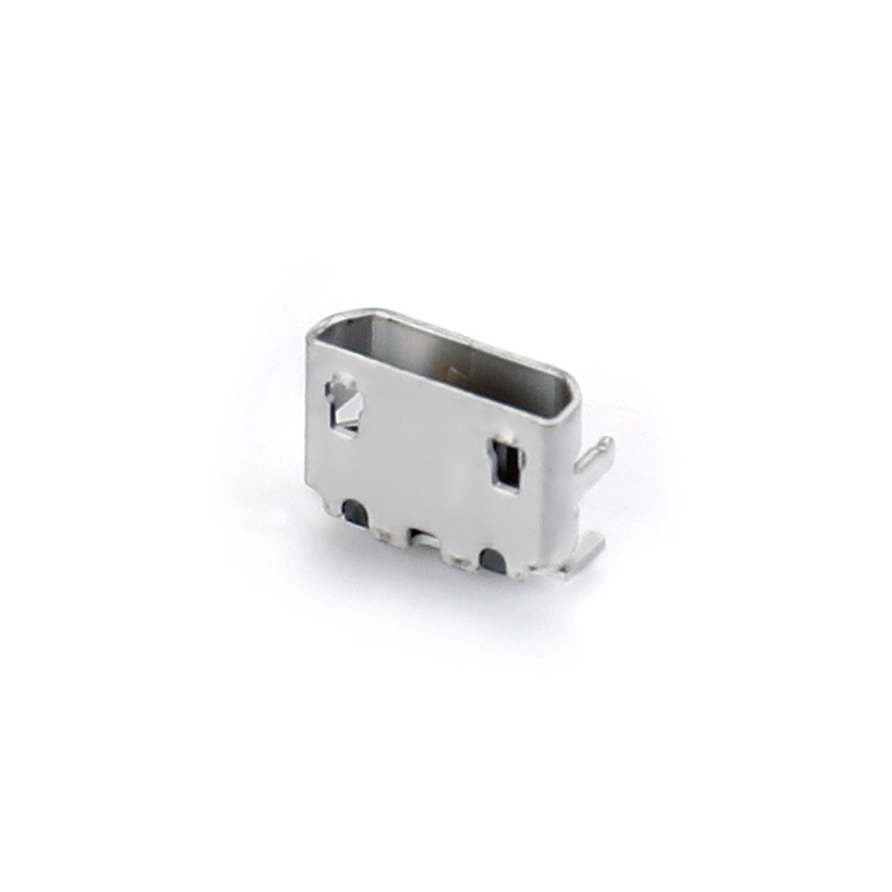 04BO-1828-N   Micro USB 5F SMT B型牛角四腳全插7.2-6.6長(zhǎng)針有柱無卷邊新模
