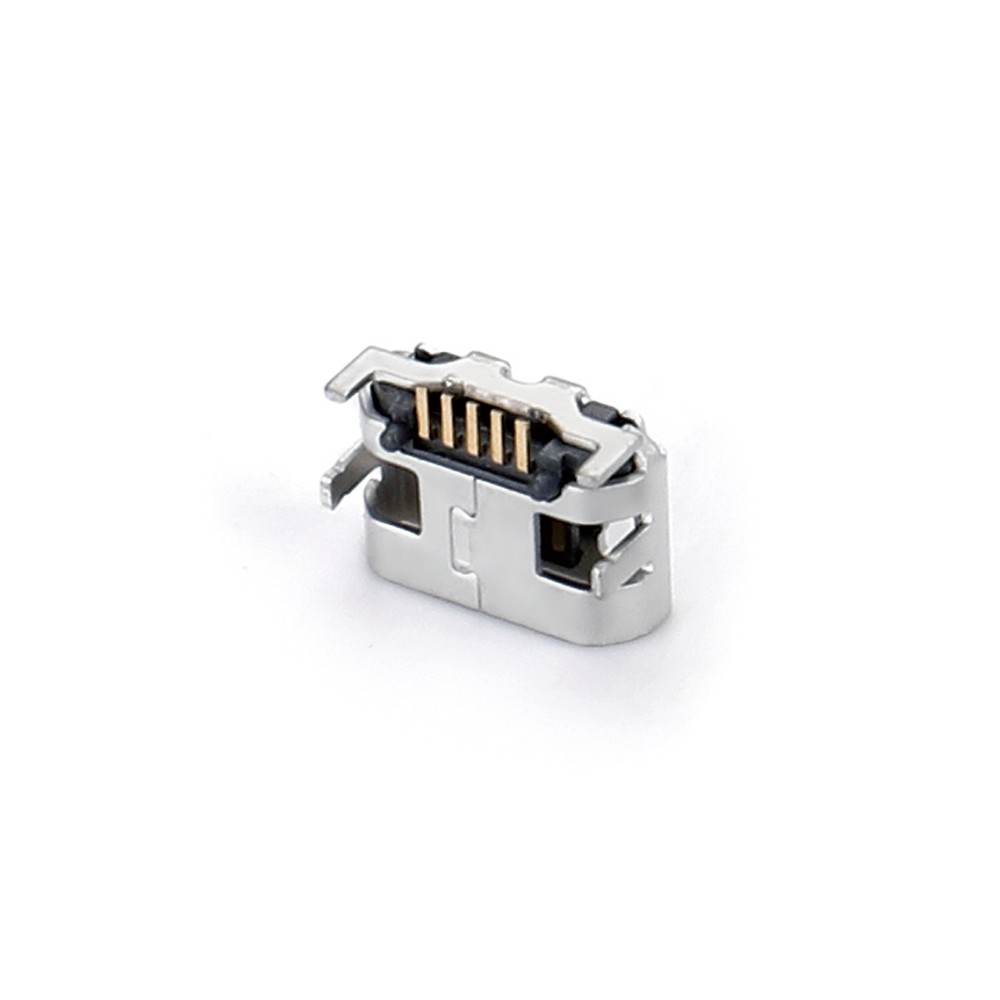 04BO-1828-N   Micro USB 5F SMT B型牛角四腳全插7.2-6.6長(zhǎng)針有柱無卷邊新模