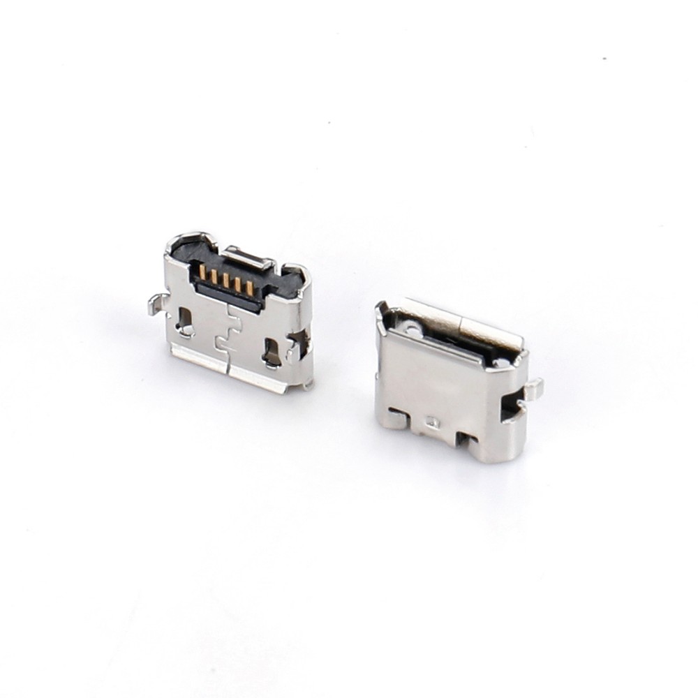 04BO-1845-0   Micro USB 5F SMT B型反向兩腳插板7.7無柱有卷邊