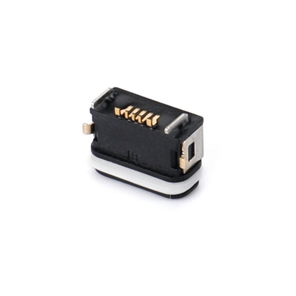 04BA-1607-WP   Micro USB  5F 板上SMT B型 前貼后插 無柱 帶防水圈 防水IPX8