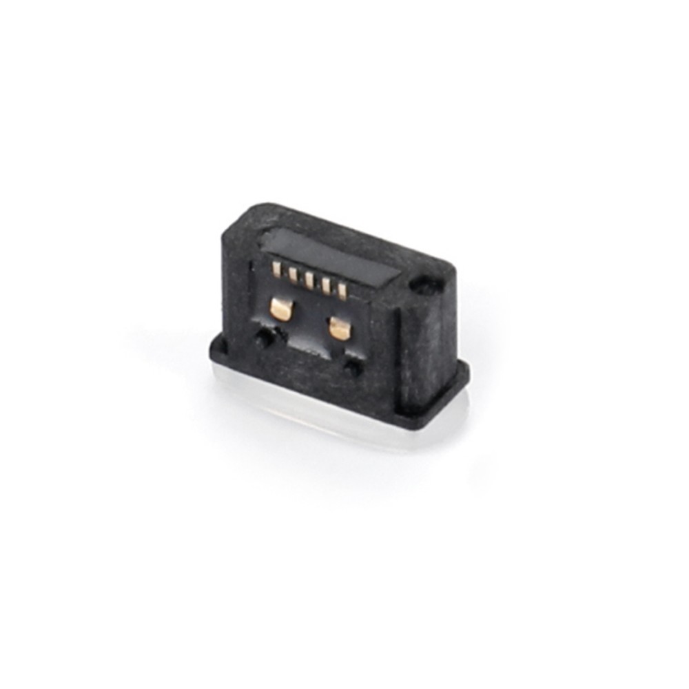 04OT-1606-WP   Micro USB  5F 板上SMT AB型 全貼 無(wú)耳有柱 膠芯反向 帶防水圈 防水IP67